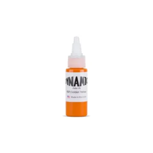 Tinta Dynamic.Co Golden Yellow 1oz amarillo dorado cálido para tatuajes artísticos
